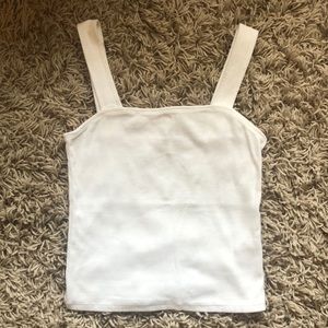 A&F White Squared Tank Top